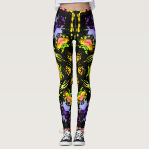 Leggings Leyendas de vidrio templado floral Kaleidoscope