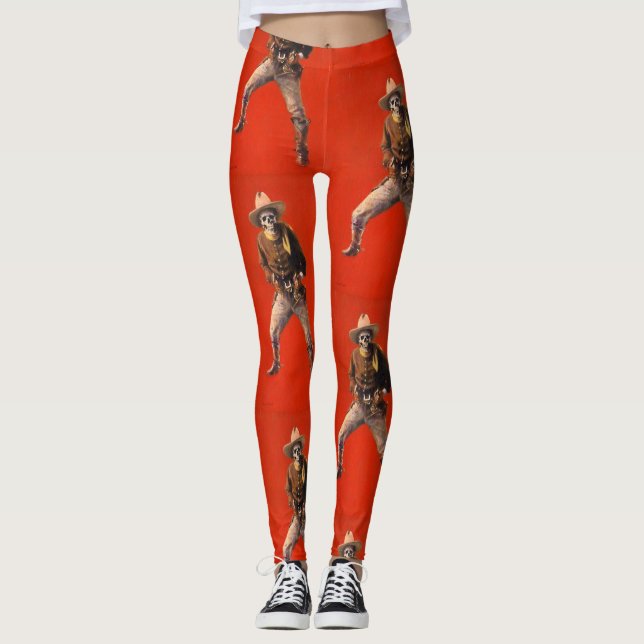 Leggings Leyendas de vintage Skeleton Cowboy (Anverso)