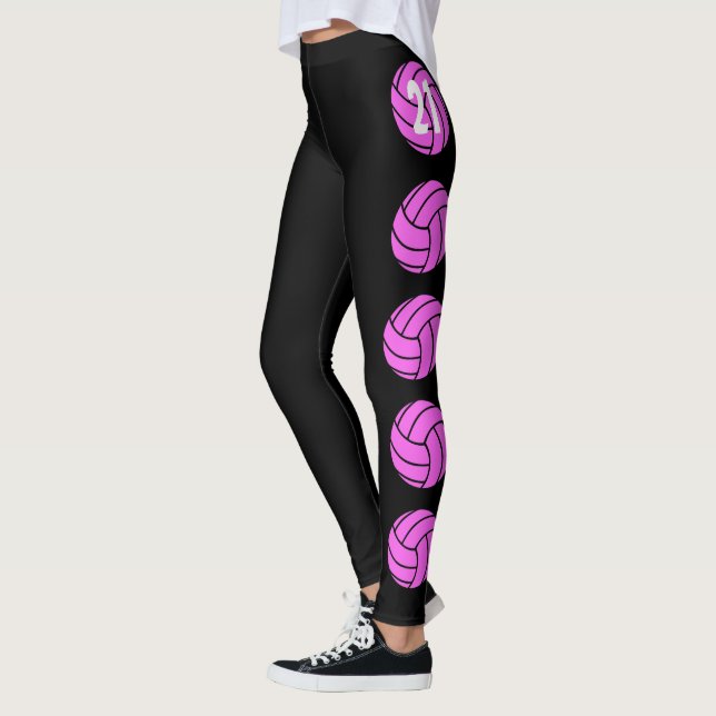 Leggings Leyendas de voleibol rosado de personalizable (Izquierda)