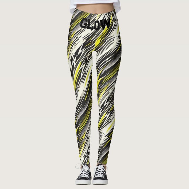 Leggings Leyendas de yoga esporádicas a rayas con Wa GLOW (Anverso)
