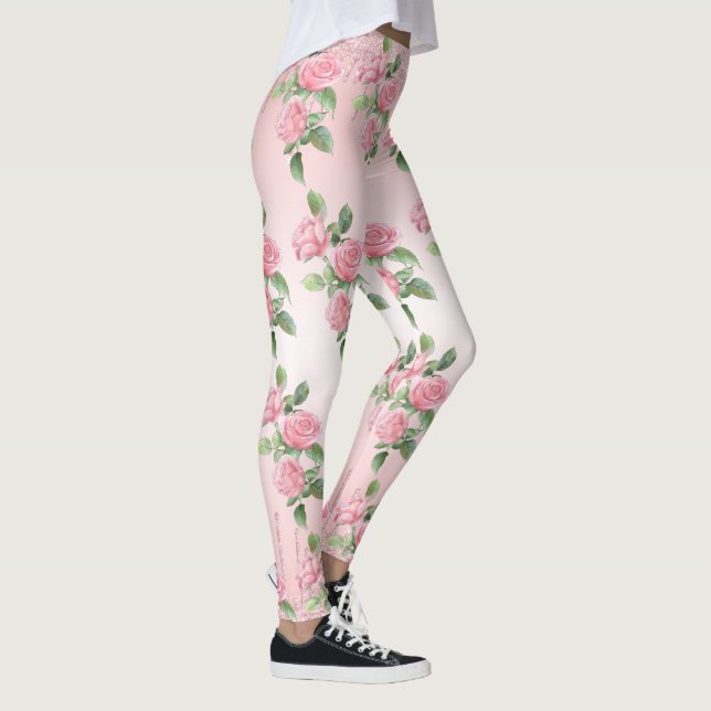 Leggings Leyendas de yoga rosas rosas rosas rosas y Purpuri (Derecha)