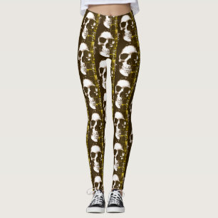 Leggings Leyendas decorativas del cráneo gótico