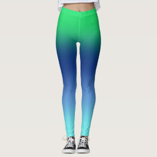 Leggings Leyendas degradadas de Aqua de la Marina Verde