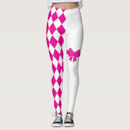 Leggings Leyendas del arlequín blanco rosado del diamante m