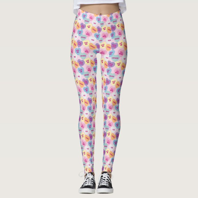 Leggings Leyendas del corazón de los dulces (rosado) (Anverso)