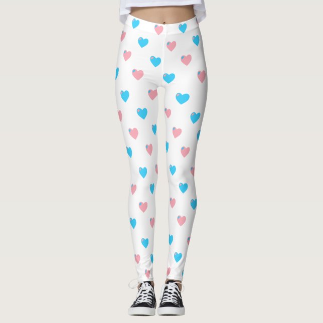 Leggings Leyendas del corazón medio del orgullo transexual (Anverso)