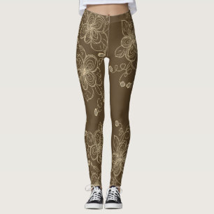 Leggings Leyendas del diseñador con patrones de flores