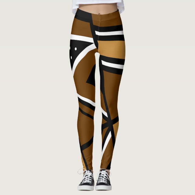Leggings Leyendas del Diseñador de Diseño Geográfico de Res (Anverso)