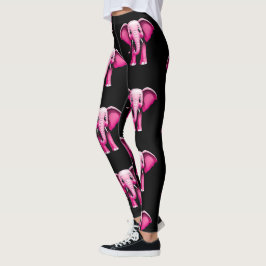 Leggings Leyendas del Diseñador de Elefantes Rosa