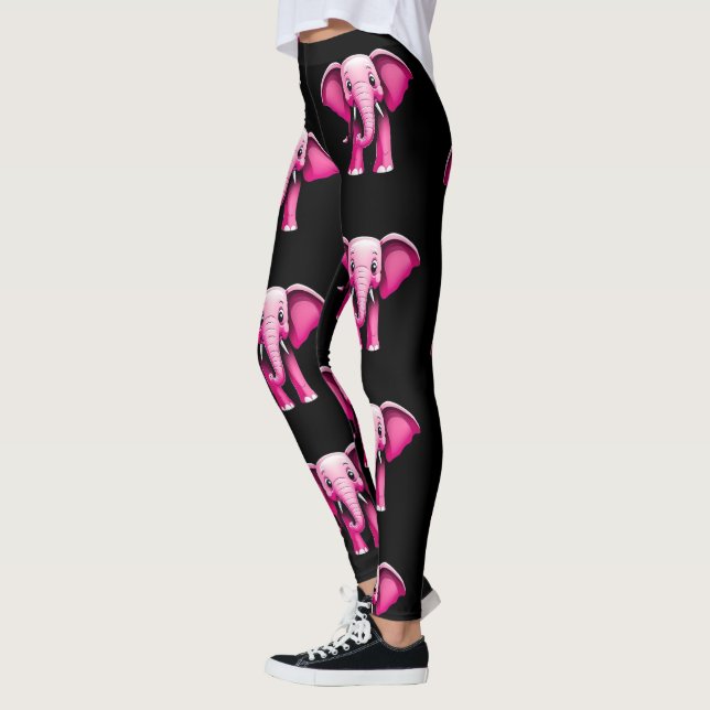 Leggings Leyendas del Diseñador de Elefantes Rosa (Izquierda)