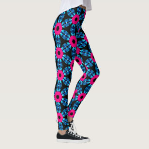 Leggings Leyendas del Diseñador de Gemstone azul y rosa cal