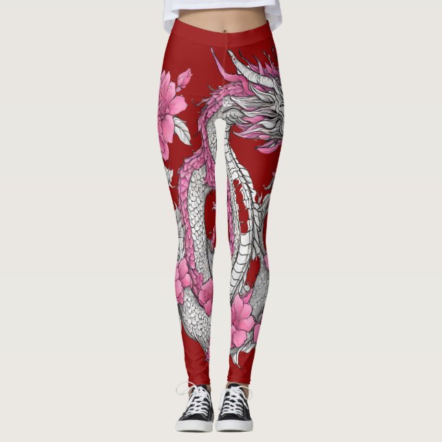 Leggings Leyendas del dragón de flores (Anverso)
