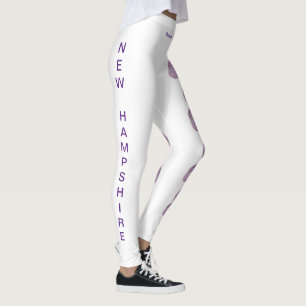 Leggings Leyendas del estado púrpura de New Hampshire blanc