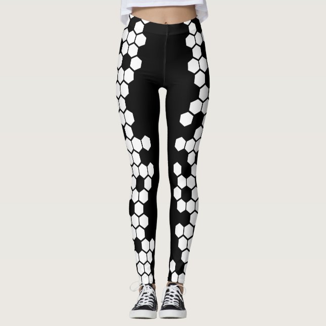 Leggings Leyendas del estilo de la pelota de fútbol hexagón (Anverso)
