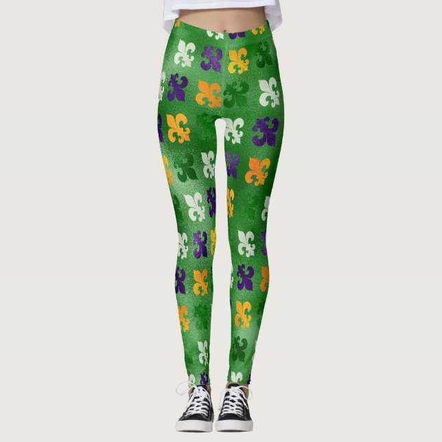 Leggings Leyendas del Mardi Gras, Mardi Gras Fleur de Lis (Anverso)