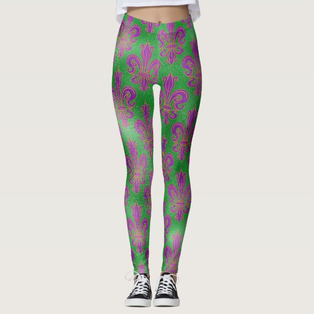 Leggings Leyendas del Mardi Gras, Mardi Gras Fleur de Lis (Anverso)