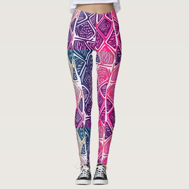 Leggings Leyendas del patrón africano (Anverso)
