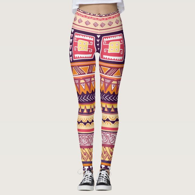 Leggings Leyendas del patrón africano (Anverso)
