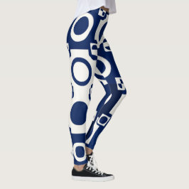 Leggings Leyendas del patrón blanco de la marina