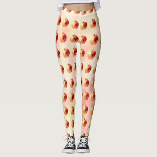Leggings Leyendas del patrón de Apple de color de agua rúst