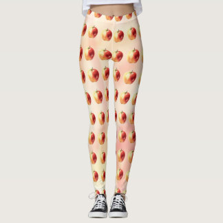 Leggings Leyendas del patrón de Apple de color de agua rúst
