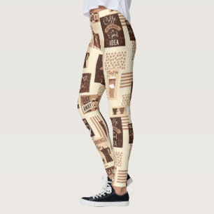 Leggings Leyendas del patrón de café