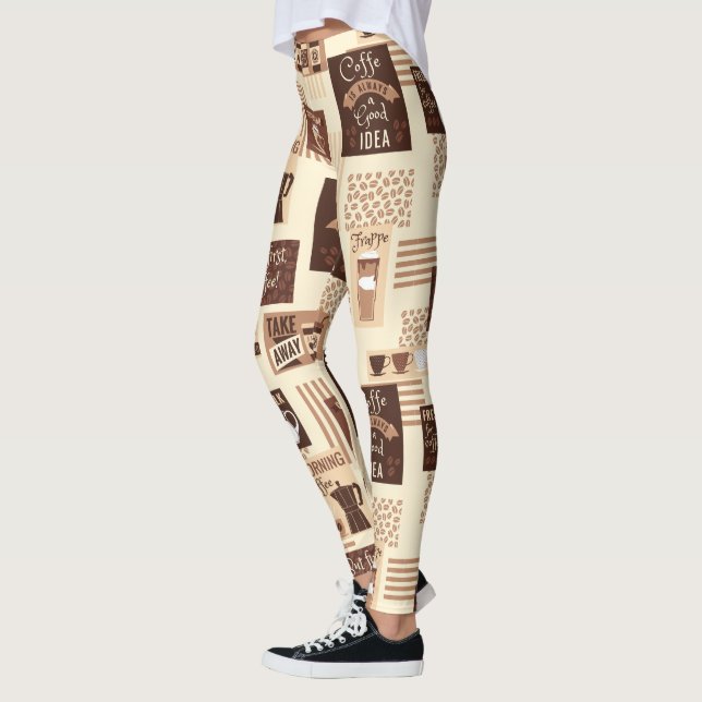 Leggings Leyendas del patrón de café (Izquierda)