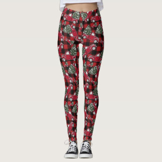Leggings Leyendas del patrón de camiones de árbol de Navida