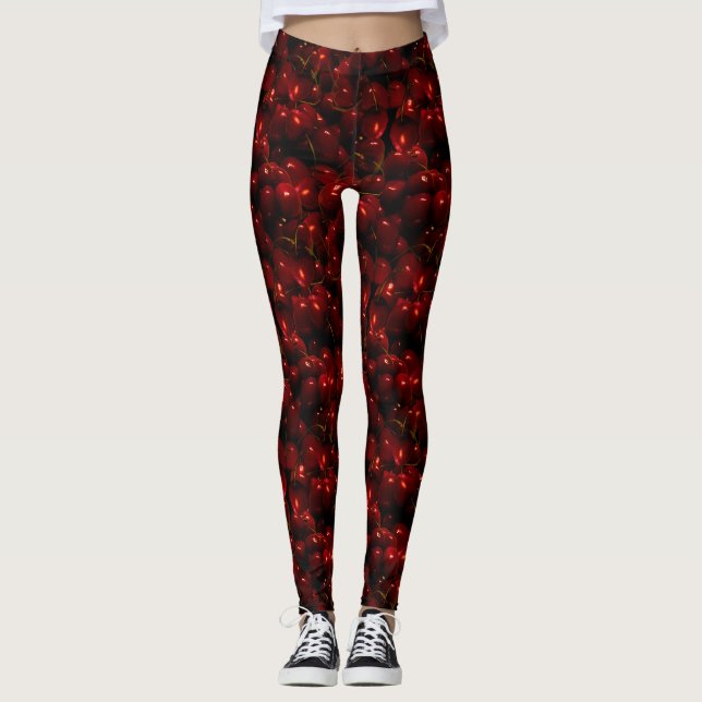 Leggings Leyendas del patrón de cerezas (Anverso)