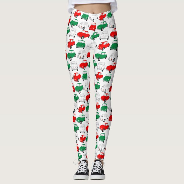 Leggings Leyendas del patrón de coche italiano de época (Anverso)