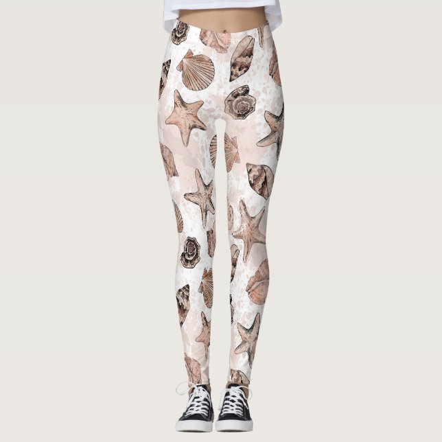 Leggings Leyendas del patrón de conchas marinas (Anverso)