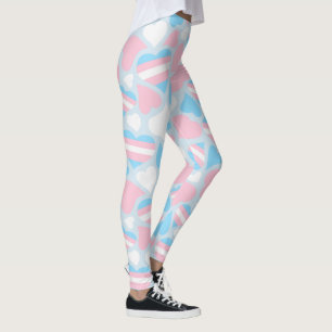 Leggings Leyendas del patrón de corazones del orgullo tran
