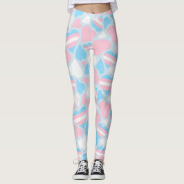 Leggings Leyendas del patrón de corazones del orgullo trans