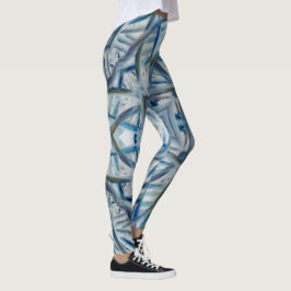 Leggings Leyendas del patrón de cristal azul invernal