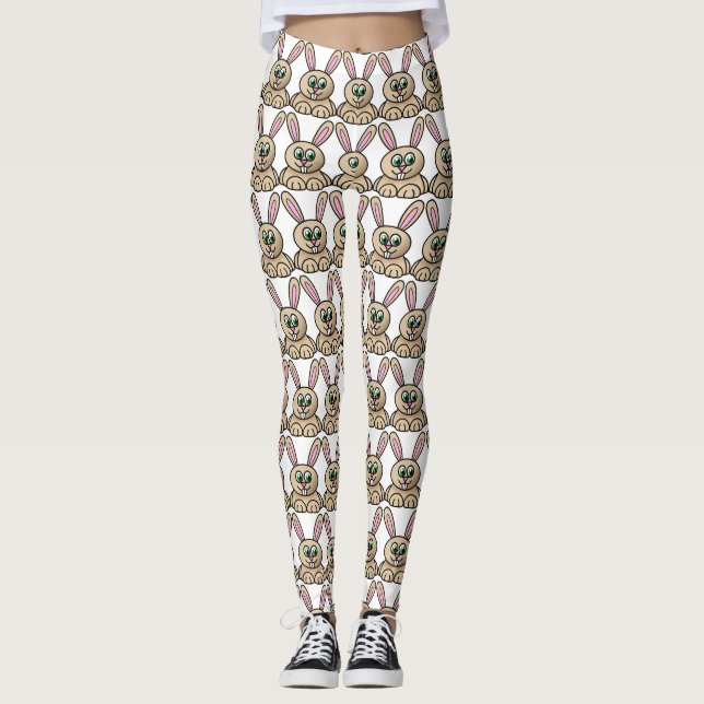 Leggings Leyendas del patrón de dibujo de conejo Personaliz (Anverso)