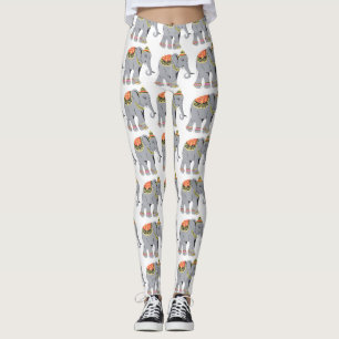 Leggings Leyendas del patrón de elefante de batalla tailand