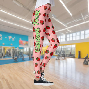 Leggings Leyendas del patrón de iconos de fresa