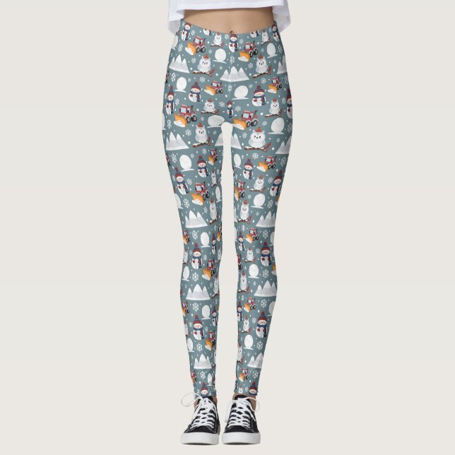 Leggings Leyendas del patrón de invierno (Anverso)