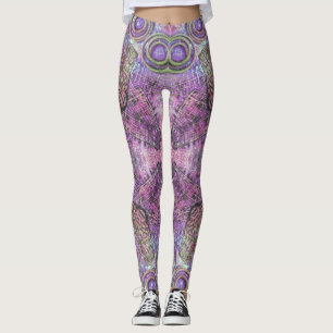Leggings Leyendas del patrón de joyas rosadas y púrpura