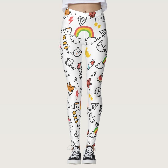 Leggings Leyendas del patrón de Kawaii (Anverso)