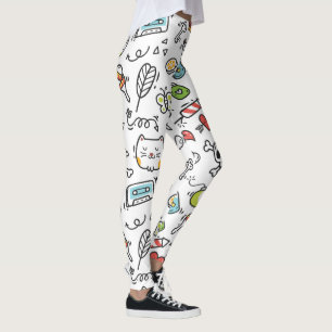 Leggings Leyendas del patrón de Kawaii