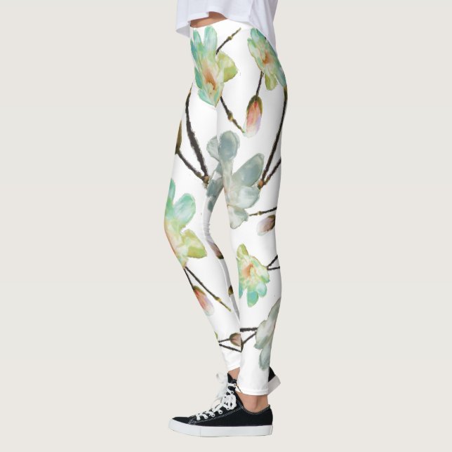 Leggings Leyendas del patrón de magnolia (Izquierda)