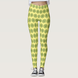 Leggings Leyendas del patrón de Mandala amarillo