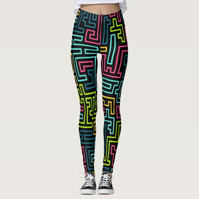 Leggings Leyendas del patrón de moda de los años 80 (Anverso)