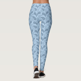Leggings Leyendas del patrón de paisley azul claro