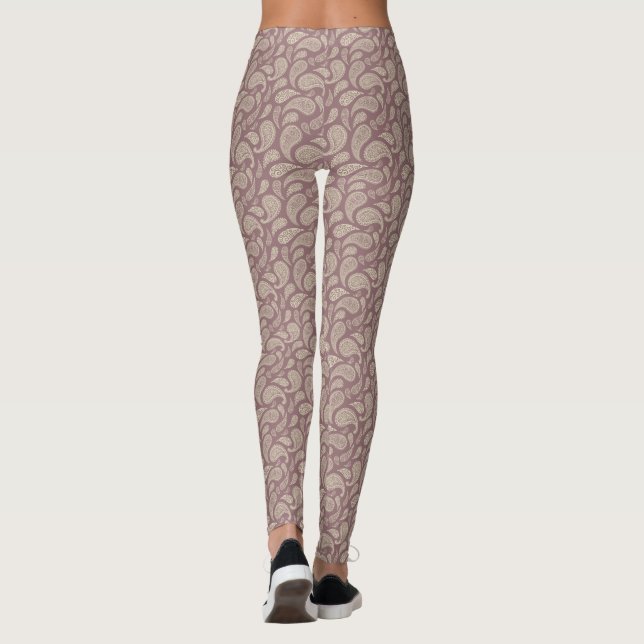 Leggings Leyendas del patrón de paisley de crema secuencial (Reverso)