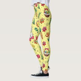 Leggings Leyendas del patrón de Pascua amarillo claro