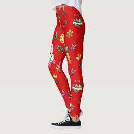 Leggings Leyendas del patrón de Pascua Roja