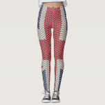 Leggings Leyendas del patrón de pesca de la bandera de la U<br><div class="desc">Patrón de redes de pesca con bandera de la Unión Jack con efecto de piel</div>