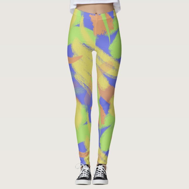 Leggings Leyendas del patrón de pincel retro (Anverso)